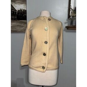 Vintage HADLEY ivory button cardigan 100% imported Cashmere size 38 medium